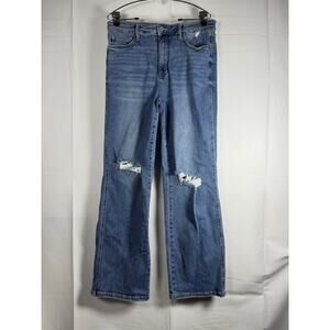 Judy Blue Distressed Wide Leg Jeans Women’s 15/32 Blue Stretch Denim